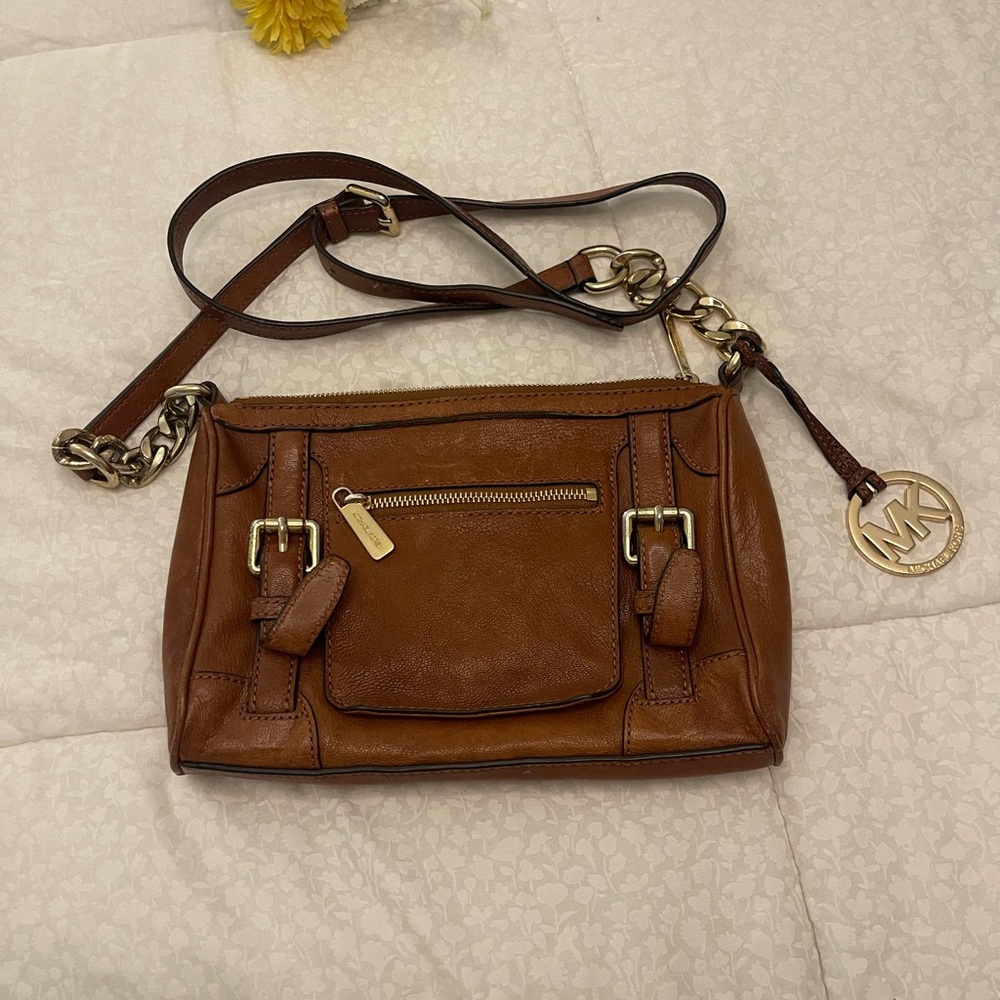 Michael Kors Brown Leather Crossbody Bag